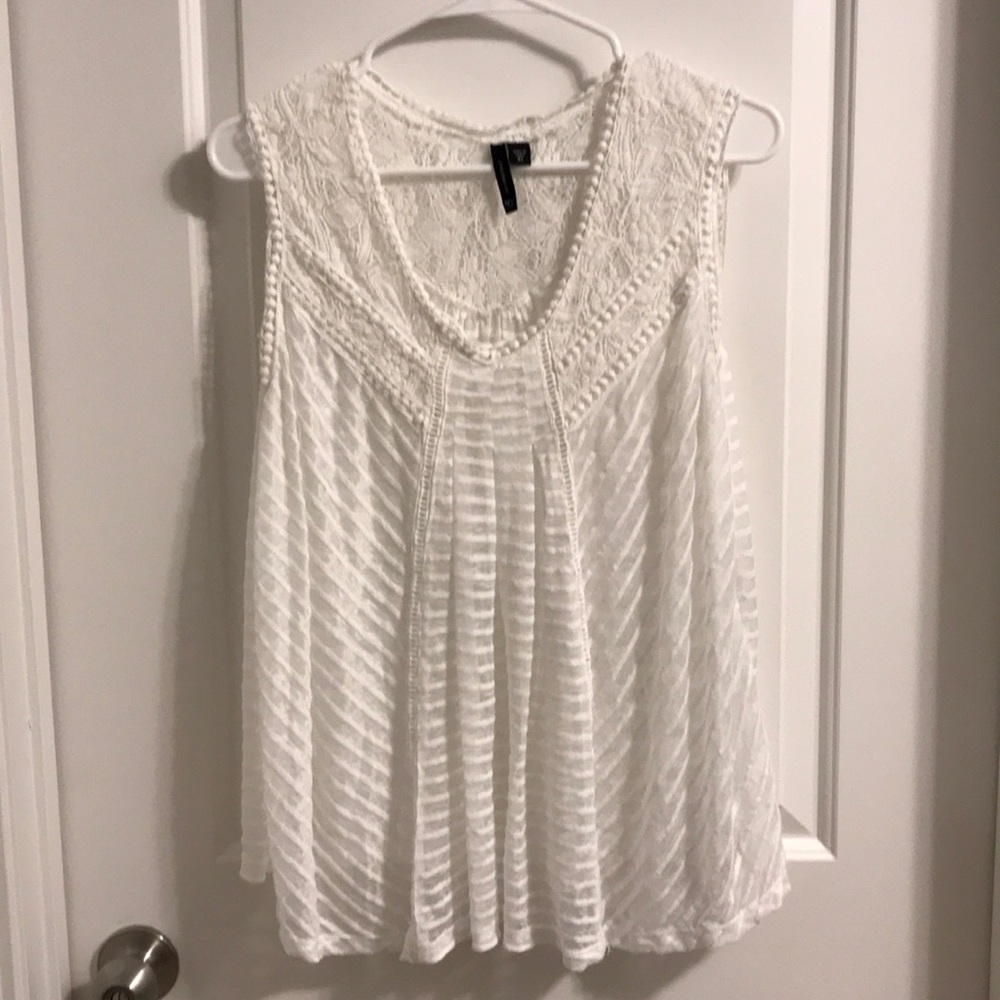 White flowy tank top